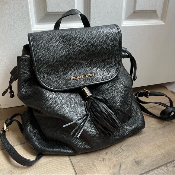 Michael Kors Handbags - Michael Kors Black Pebbled Leather Backpack